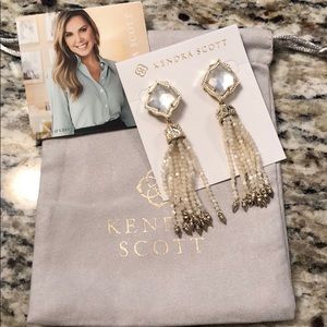 Kendra Scott Misha Long Tassel earrings in pearl